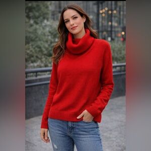 J Crew Merino Wool Blend Red Sweater Size medium